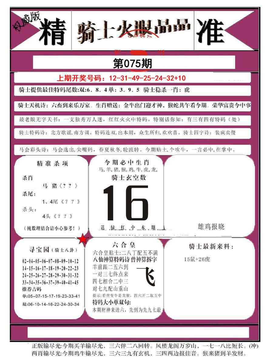 075期骑士火眼晶晶B[图]